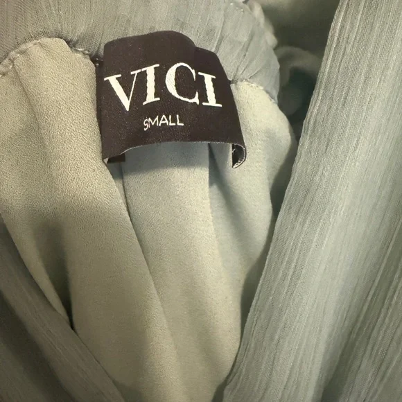 VICI Dance On Air Ruffle Tiered Maxi Dress | Sage | Small - Picture 7 of 9